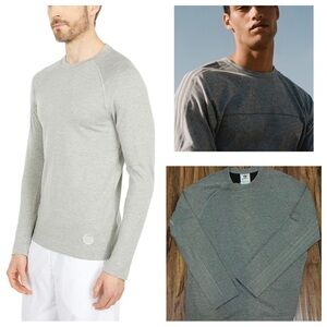 Adidas Men's Gray thin stretch Sweatshirt line arm detailing